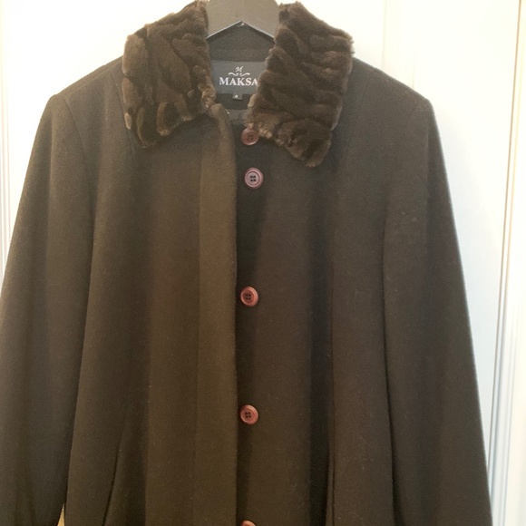LONG WINTER COAT - WOOL/CASHMERE  - NEW WITHOUT TAGS- SIZE 6 - Picture 11 of 16
